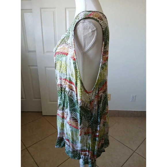 Nanette Lepore Tropical Embroidered Beaded Gauze Sleeveless Peasant Top Size 2X - Picture 5 of 13